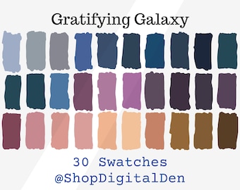 Gratifying Galaxy Procreate Color Palette •Space Swatches•Space Color Scheme•Nebula Palette•Star iPad Lettering