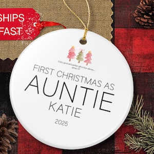 Personalized First Christmas As Aunt Ornament: Bible Verse Keepsake