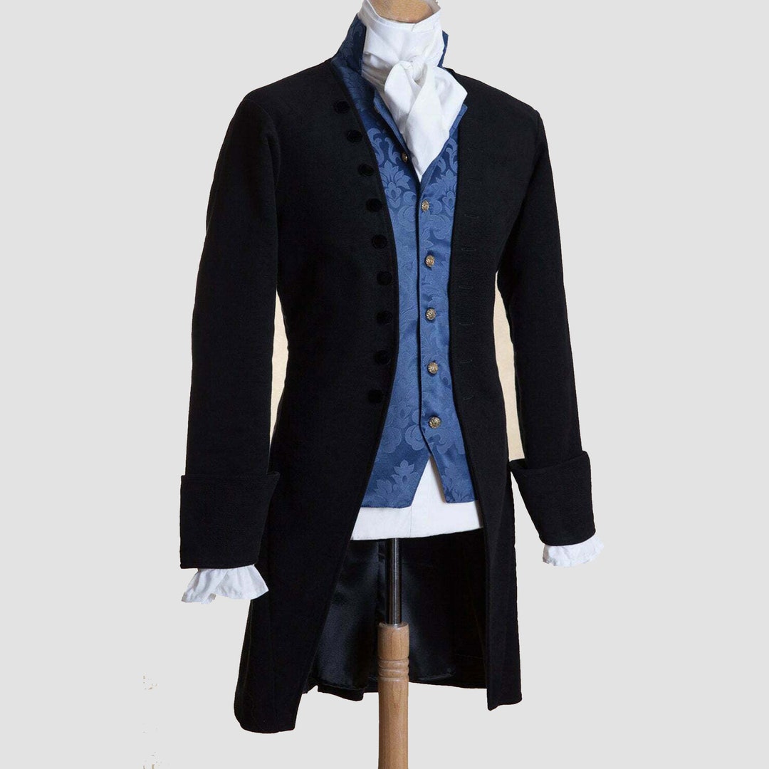 New Navy Blue Wool 18th Century Style Man's Frock Coat - Etsy