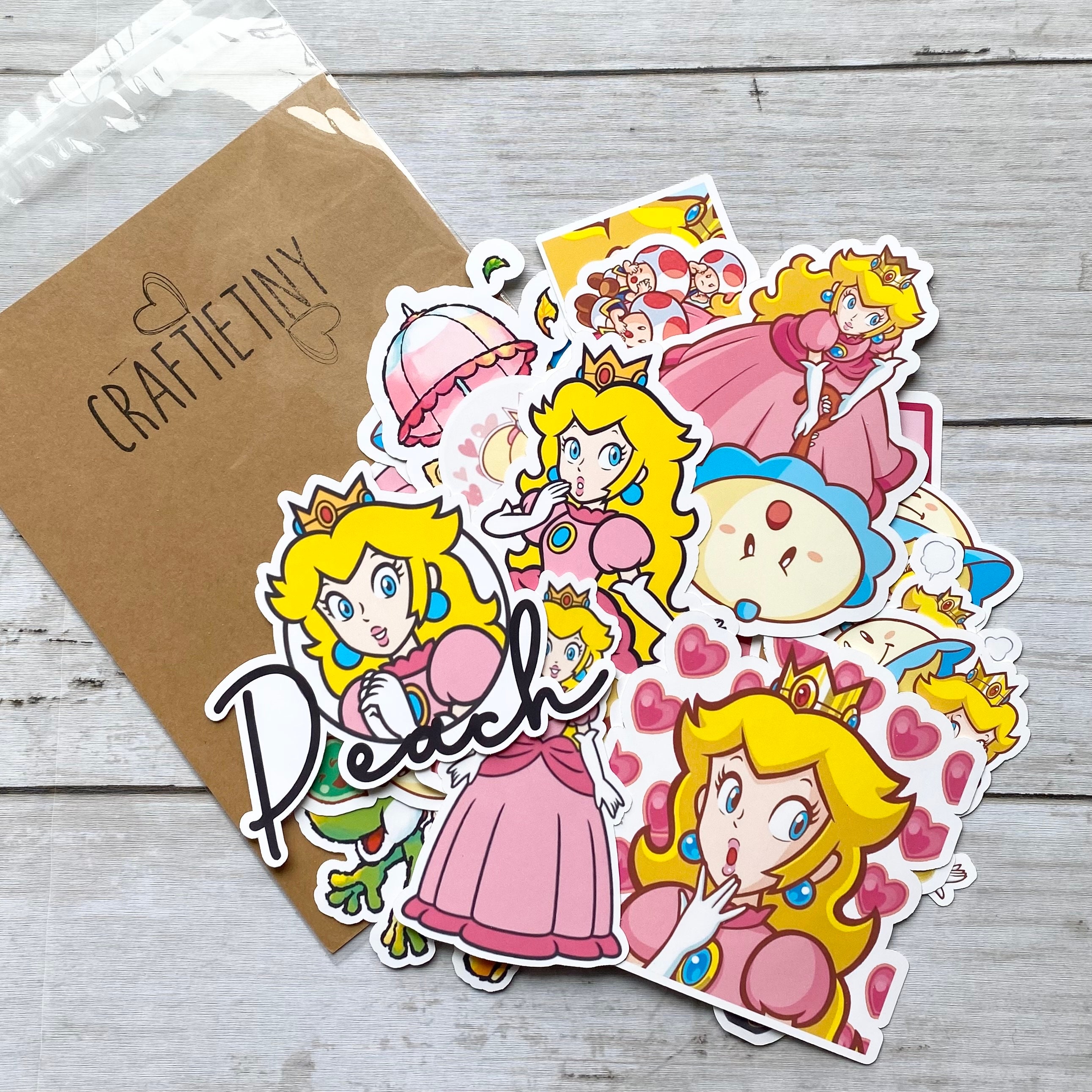 Waterproof Princess Peach Sticker Pack, Different Options to