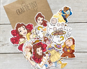 Weatherproof Belle and Beast Sticker Pack, different options to choose from/custom option