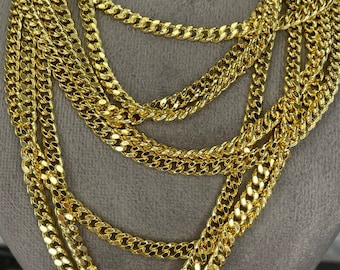 18k Solid Gold Curb Chain Necklace (4MM) – 22, 24, 26 Inch Lengths