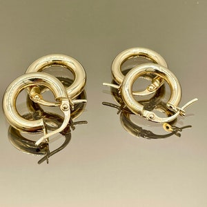 18K Real Gold Thick Hoop Earrings, Chunky Hoops, Polished Chunky Gold Hoop Earrings, Hoops for Women,18K Gold  Hoop Earrings Gift for Her.