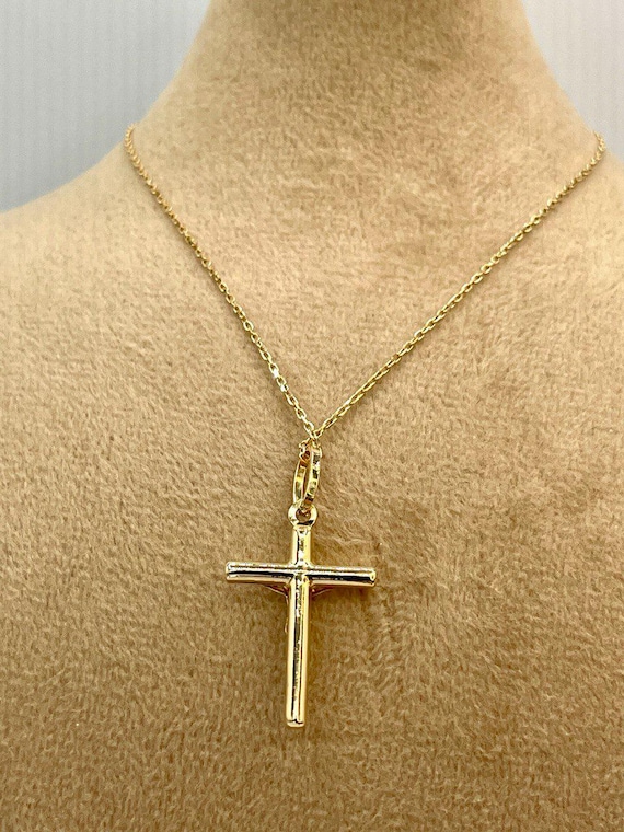 Ciondolo Croce Ebraica in oro giallo 18k, circa 2,5 cm. | GV