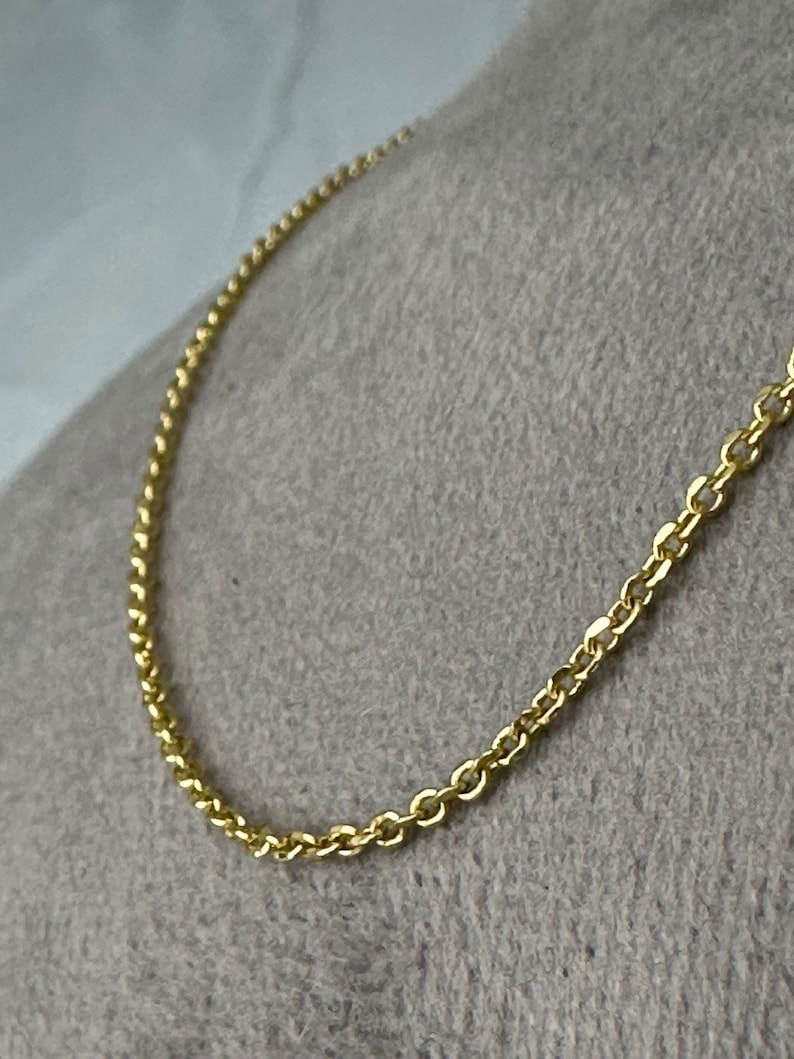18k Real GOLD CABLE SOLID Chain, Real Gold, Christmas Gift ,solid 18k
