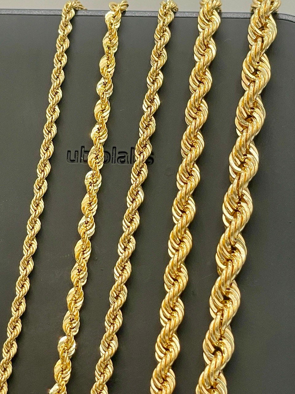 アクセサリー [18K] ROPE SEW UNI NECKLACE Q&S Jewels 3MM Twist Rope Chain Necklace, 18K Gold Plated