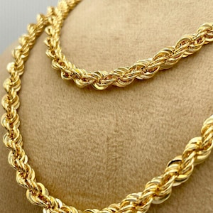 18k Rope Chain 18K Solid Gold Rope Chain Necklace - 5.8mm Chunky Gold - Etsy