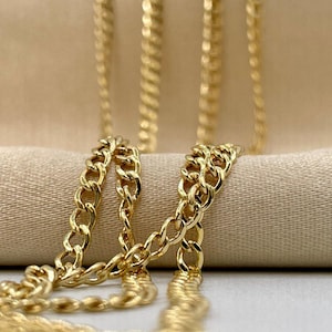 14K Solid Gold Miami Cuban Link Chain: 3.2mm Yellow Gold Necklace