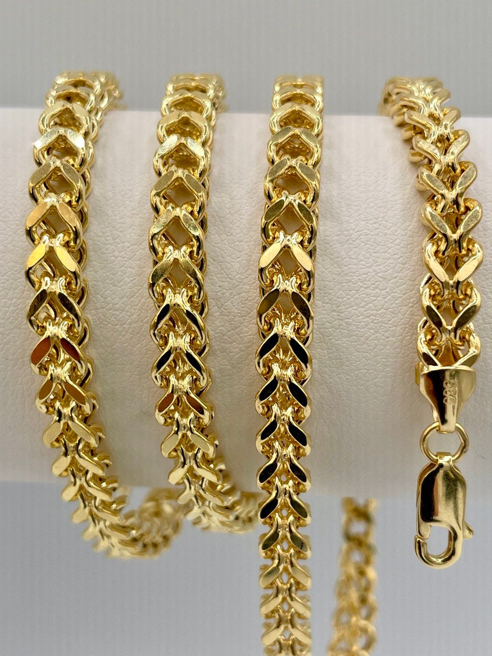 Collana Oro Giallo 14kt Nuragold - Catena Franco 2,5mm A Coda Di Volpe - Lunghezza 20 Pollici