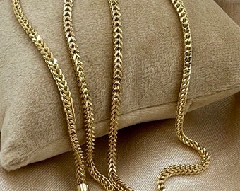 14k Solid Gold Franco Chain ketting, Pure 14K Gold Foxtail Links Chain, 2,50 mm breed_20"- 24" lengte, echte gouden ketting voor hem/haar, cadeau!