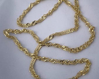 22K Solid Gold Chain Necklace: Handmade Indian Jewelry