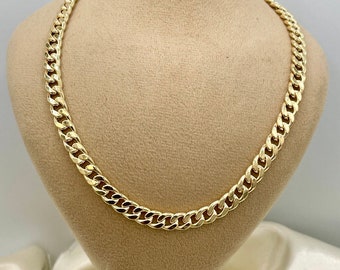18K Solid Gold Miami Cuban Link Chain - 6.5mm Chunky Curb Necklace