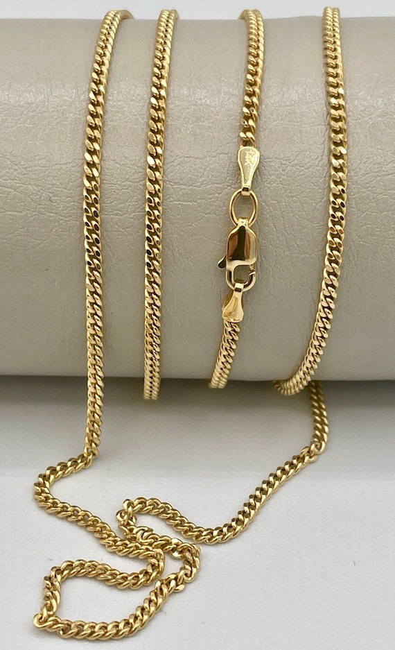 Catena A Maglie Cubane In Oro Massiccio 14K, Italia 14K - Foto 4