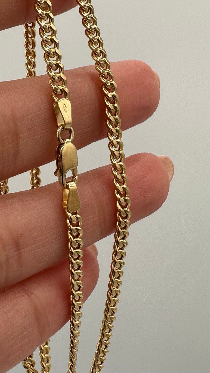 Collana con catena a maglie cubane in oro massiccio 18 carati: stile Miami Curb - Italia