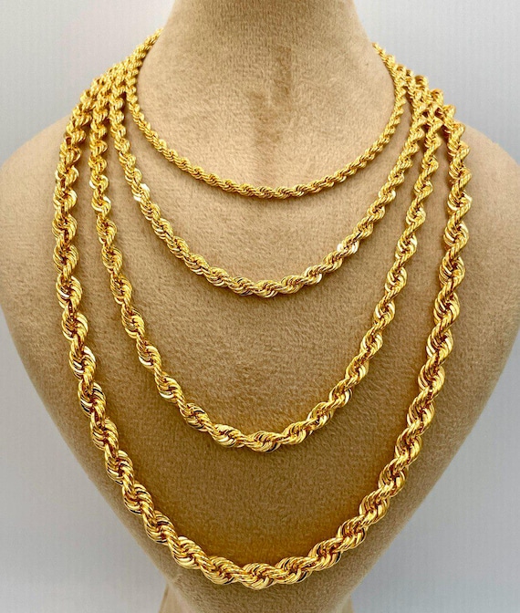Catena Corda Oro Giallo Collana Catena Italiana In Oro Giallo 14k 2mm, Stile Corda, Lunghezza 18 Pollici - Nuragold Collana Oro Giallo Nuragold