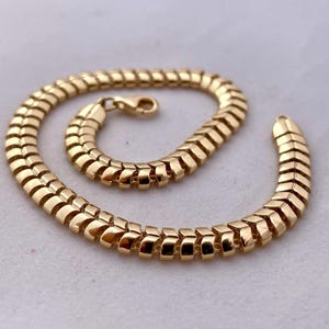 18K Solid Gold Bracelet Chain, Real Gold (5mm Width
