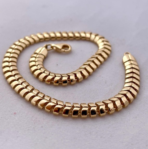 18K Solid Gold Bracelet Chain, Real Gold (5mm Width)