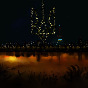 City in WAR Print Download, Ukrainian art, Jpeg, png, psd, pdf formats in 2 zip files