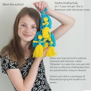 Ukrainian Motanka Doll, Analogue to Ukrainian Health Talisman doll, Ukrainian flag colors