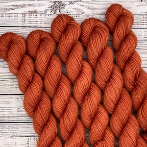Pumpkin Spice Mini Skein - Fall Autumn Colors Tonals - Sock Yarn Minis - Hand Dyed Yarn - Fingering Weight - Mini Yarn Skeins - Sock Knit