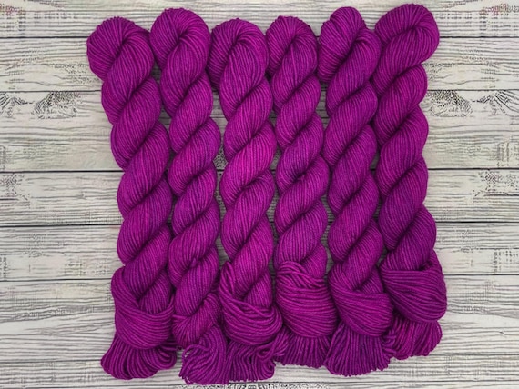 Mixed Berry Mini Skein - Purple Fuschia Sock Yarn Minis - Hand Dyed Yarn - Fingering Weight - Mini Yarn Skeins - Knit Gift - Sock Knit