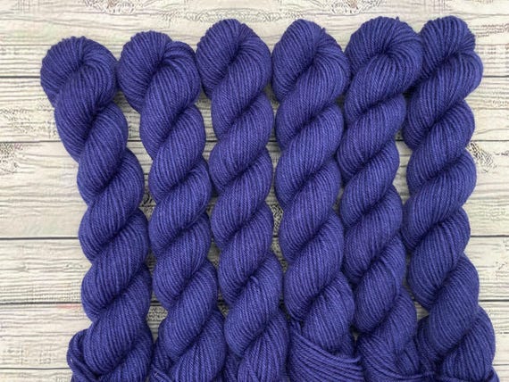 Navy Blue Mini Skein - Dark Blue Yarn - Hand Dyed Sock Yarn - Superwash Merino Wool Nylon - Yarn for Knit Socks - Mini Skein