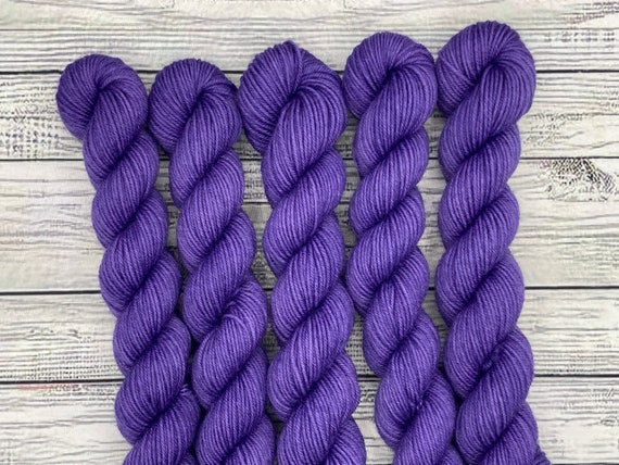Indigo Purple Mini Skein - Purple Yarn - Sock Yarn Minis - Hand Dyed Yarn - Fingering Weight - Mini Yarn Skeins - Sock Knit