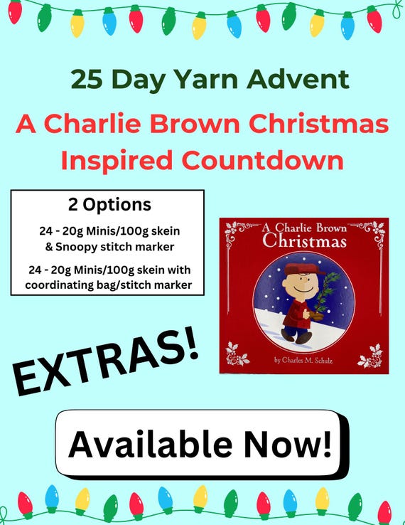 Extras! 2025 Merry Christmas - 25 Day Advent Calendar - December 2025 - 24 20g Mini Skeins with 100g  complimentary skein