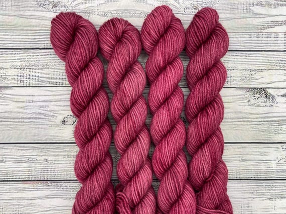 Mauve Mini Skein - Mauve Pink Yarn - Hand Dyed Sock Yarn - Superwash Merino Wool Nylon - Yarn for Knit Socks - Mini Skein
