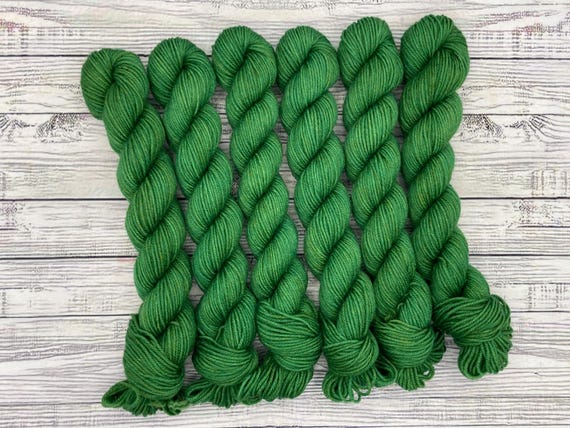 Elf Mini Skein - Green Christmas Colors Tonals - Sock Yarn Minis - Hand Dyed Yarn - Fingering Weight - Mini Yarn Skeins - Sock Knit