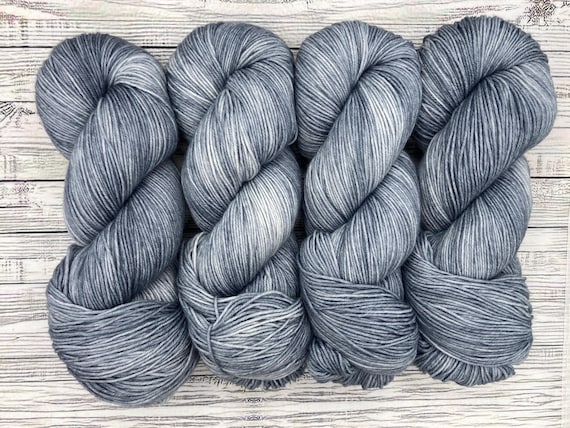 Heather Gray - Hand Dyed Yarn - Superwash Merino Nylon - Neutral Yarn - Silver Gray Sock Yarn - Tonal Semisolid - Yarn Knit Crochet Gift
