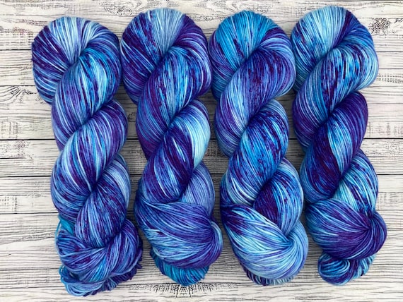Poolside: August Color of the Month Hand Dyed Superwash Merino Wool Yarn Blues