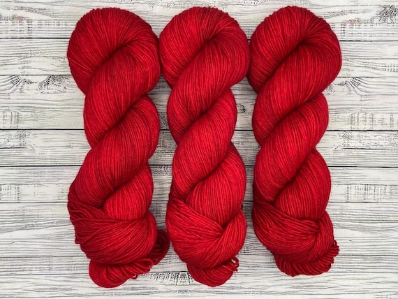 DYED TO ORDER - Red Velvet Rose - Valentines Day - Red Yarn Knit Gift - Hand Dyed Yarn - Superwash Merino Nylon - Gorgeous Red Sock Yarn