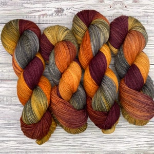 Autumn Harvest - Hand Dyed Yarn - Superwash Merino Nylon - Autumn Sock Yarn - Autumn Colors - Yarn for Knit Crochet Gift - Fall Yarn