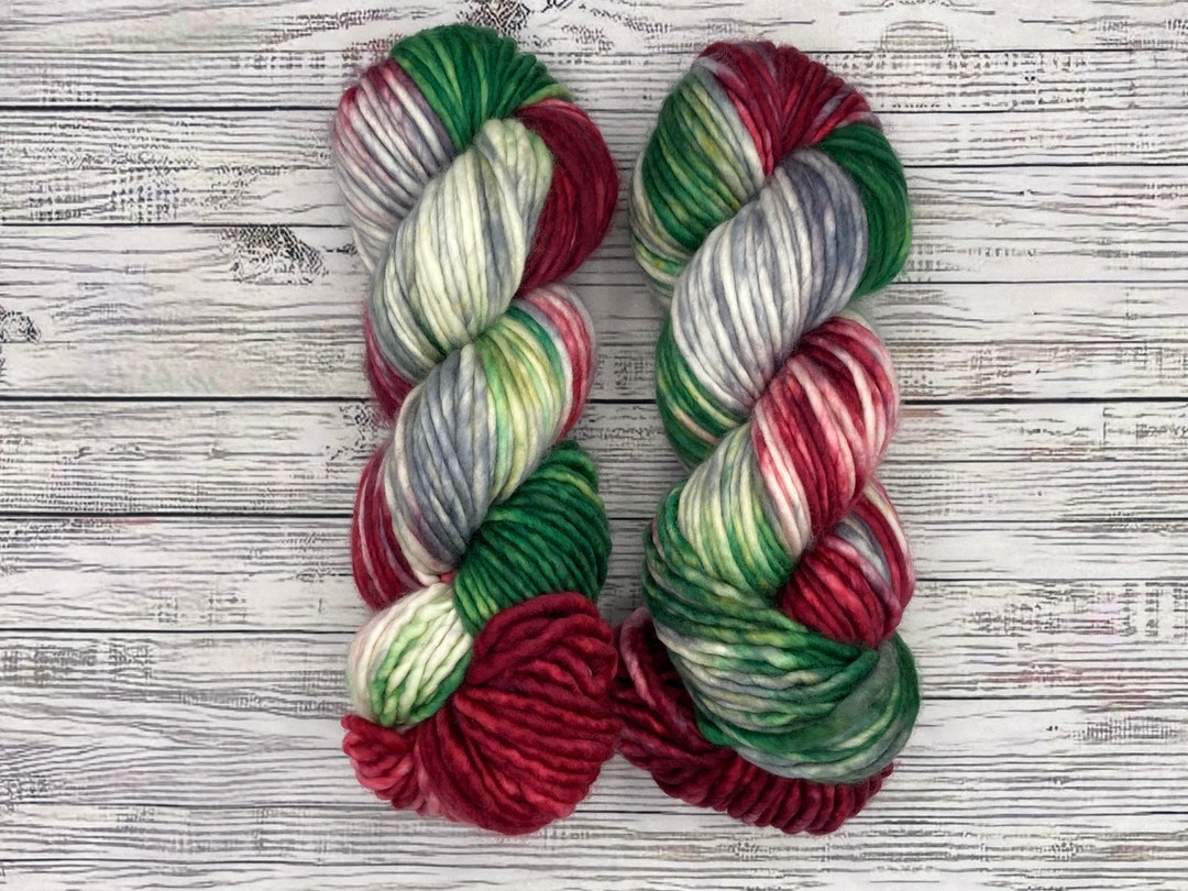 Tis the Season Hand Dyed Sock Yarn Winter Christmas Holiday Yarn Superwash Merino Nylon Yarn for