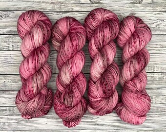 Cherry Blossoms - DYED to ORDER - Pink Hand Dyed Yarn - Superwash Merino Wool Nylon - Sock Yarn DK Worsted Weight - Spring Yarn - Knit Gift