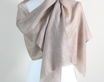 100% Pure Pashmina Cashmere Scarf - Soft Featherweight Handspun Pashmina Wool Stole from Ladakh, Himalayas | Brown, 15x70"