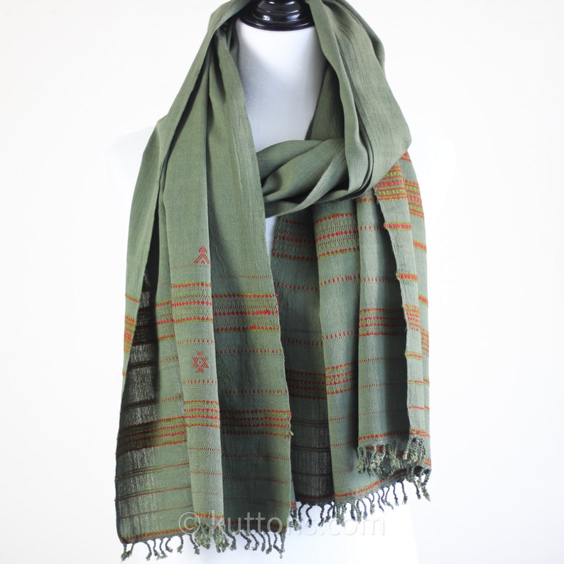 handwoven organic kala cotton scarf wrap