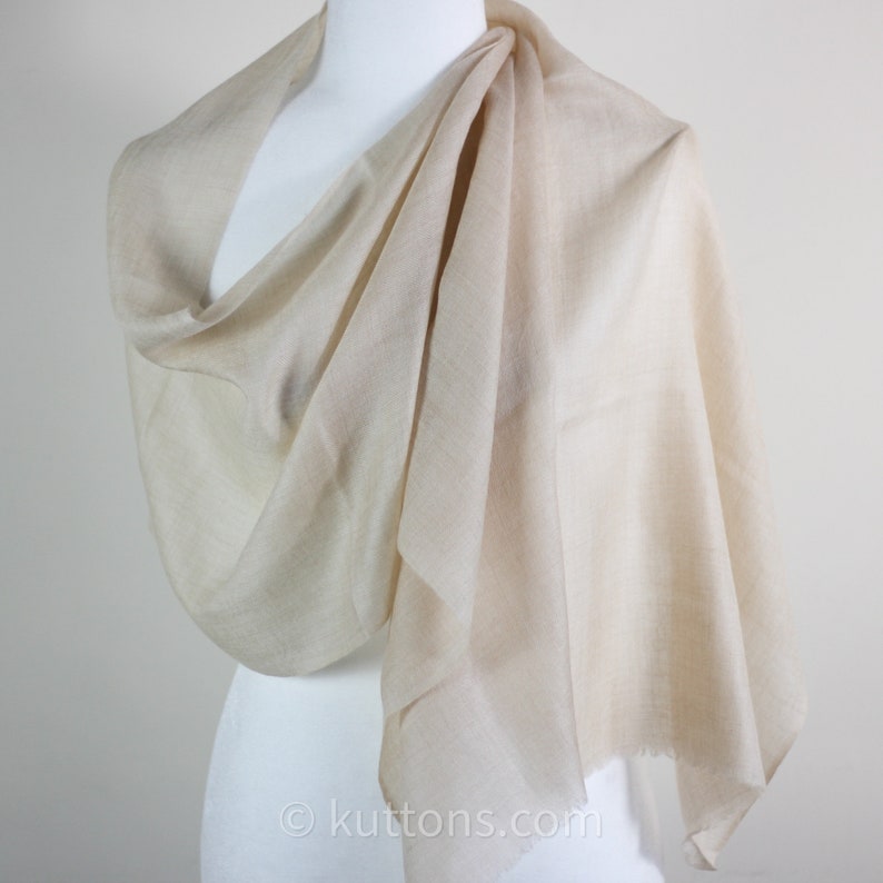feather weight beige cashmere scarf for her