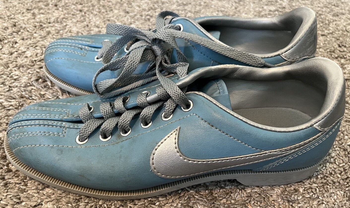 Nike Bowling Shoes Sky Blue With Silver Swoosh and - Etsy