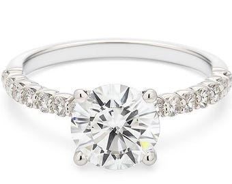 1.24ct Lab Grown & Natural Diamond Engagement Ring | 18K White Gold | IGI Certified