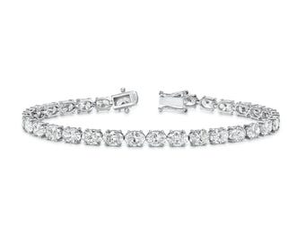 Oval Cut Diamond Tennis Bracelet in 14K White Gold | Classic Luxury Bracelet