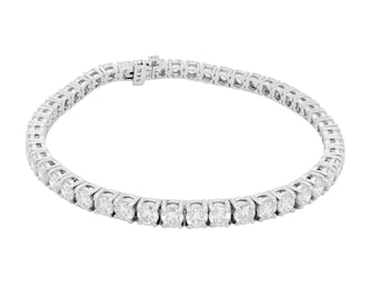 10ctw Lab Grown Diamond Tennis Bracelet: White Gold Delicate Jewelry