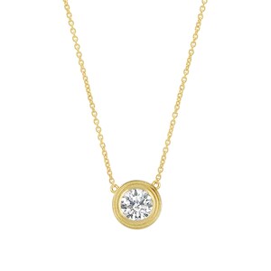 Diamond Bezel Necklace, Dainty Diamond Necklace, Lab Grown Diamond Solitaire Necklace, Single Diamond Necklace, Delicate Necklace