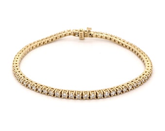Gold Tennis Bracelet, 14K Gold, 2ctw (different sizes can be made)