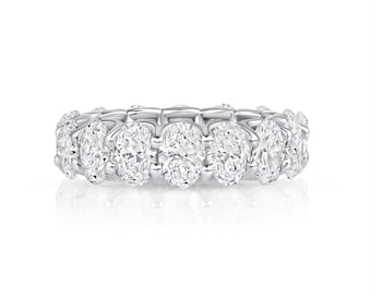 Lab-Grown Diamond Oval Eternity Band, CVD Diamomds, 5.48ctw, 14K Gold