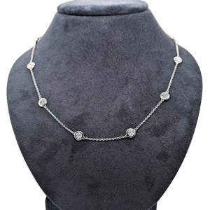 Diamond By The Yard Necklace, Lab Grown Diamonds, 0.20ct per stone, Dainty Diamond Necklace, Diamond Bezel Necklace, Handmade Jewelry