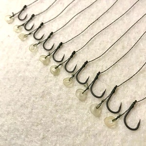 10 x Bait Band Rigs (Größen 12-20) (4lb-10lb Mono und 15lb Zopf)