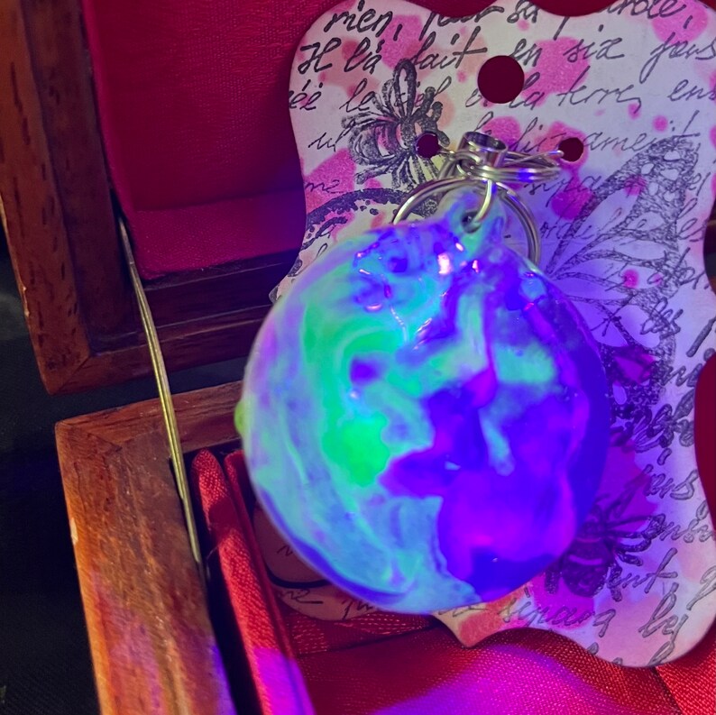 Blacklight Reactive Polymer Clay/resin Keychains Etsy