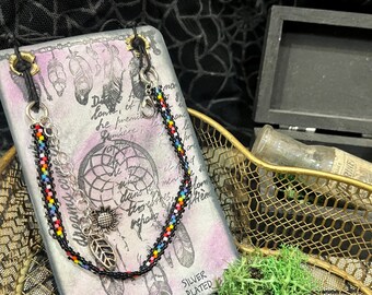 Rainbow Beaded Bracelet - Sterling Silver Plated - 6” Adjustable Length